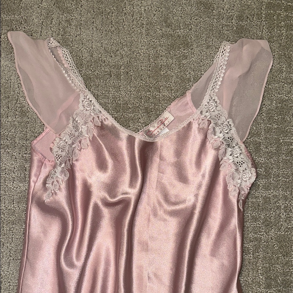 Elegant Pink Satin Nightgown